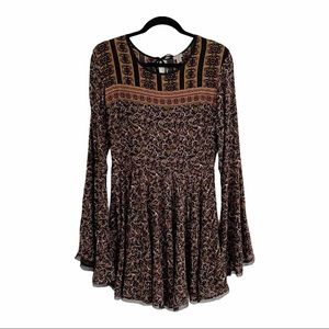 URBAN OUTFITTERS Ecote Black Floral Dress